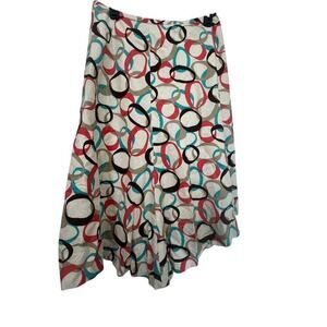 CATO KNEE LENGTH LINEN BLEND ARTSY DESGIN SKIRT WOMENS SIZE 10